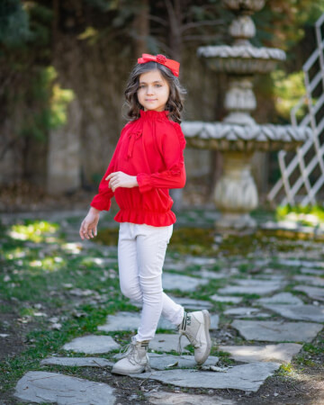 شومیز آستین چین‌دار
