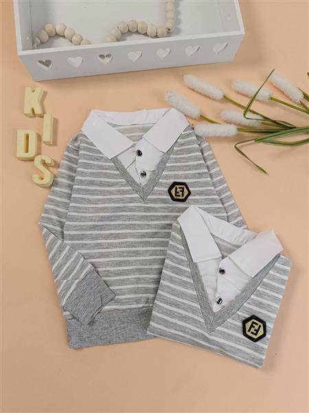بلوز تک طوسی stripe