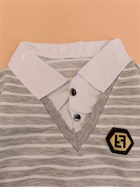بلوز تک طوسی stripe