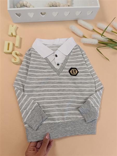 بلوز تک طوسی stripe