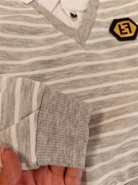 بلوز تک طوسی stripe