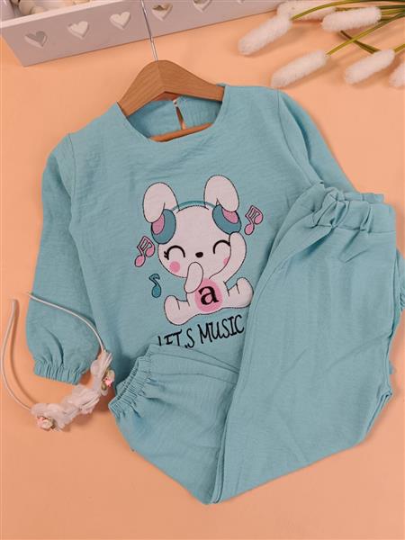 ست بلوز شلوار head phone rabbit