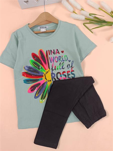 تیشرت شلوارک world flower