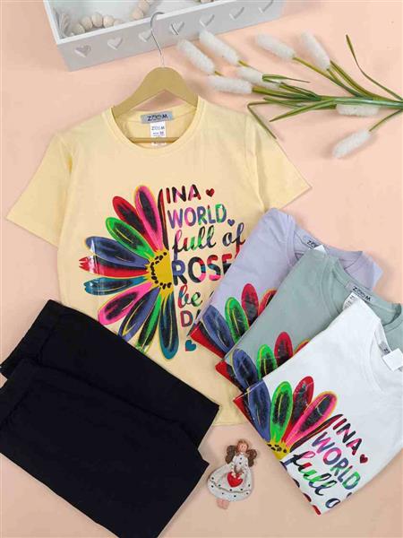 تیشرت شلوارک world flower