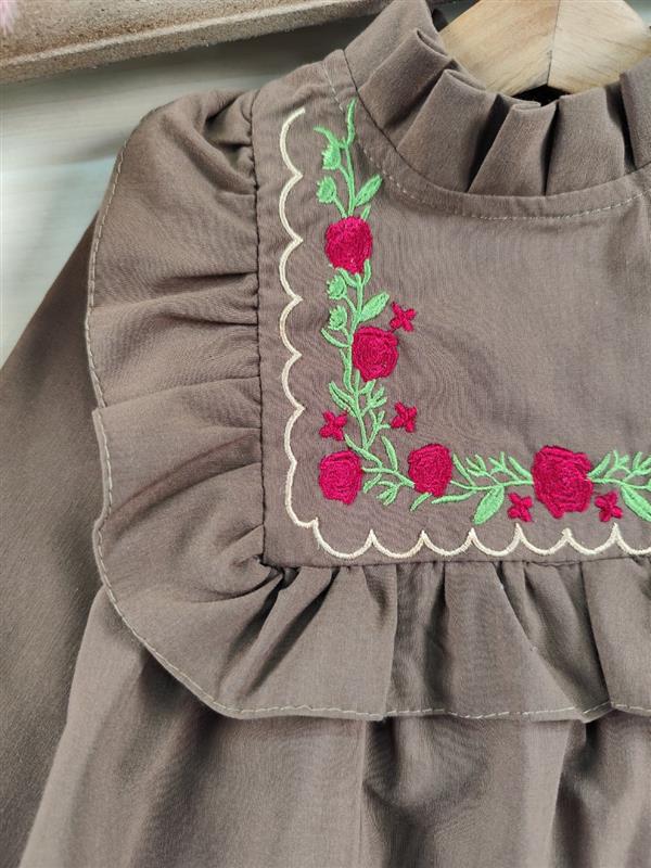 پیراهن شاخه رز گلدوزی