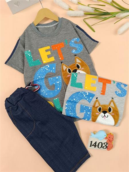 تیشرت شلوارک گربه lets go