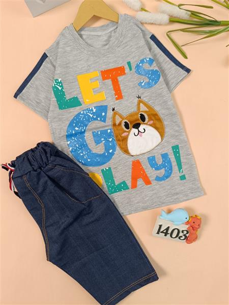 تیشرت شلوارک گربه lets go