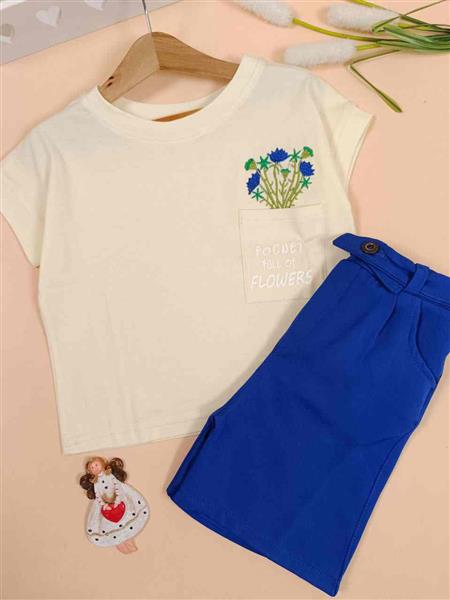 تیشرت شلوارک flowers pocket