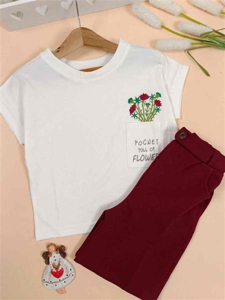 تیشرت شلوارک flowers pocket