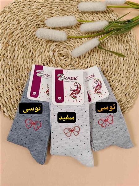 جوراب نقطه پاپیون زنانه