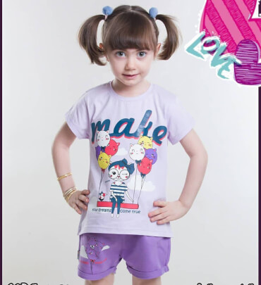 تیشرت شلوارک گربه بادکنکی