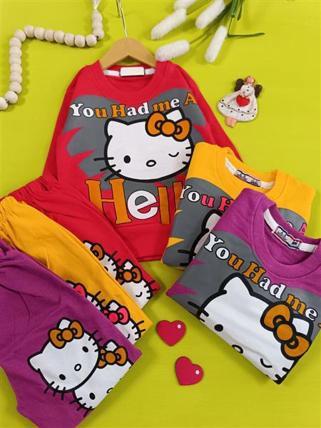 بلوز شلوار  hello kitty