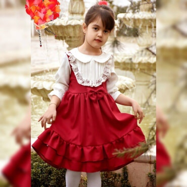 پیراهن چین‌دار یقه ب ب