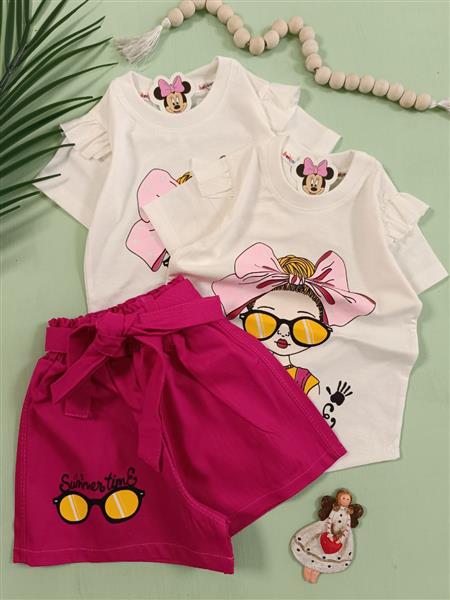 تیشرت شلوارک دختر summer time