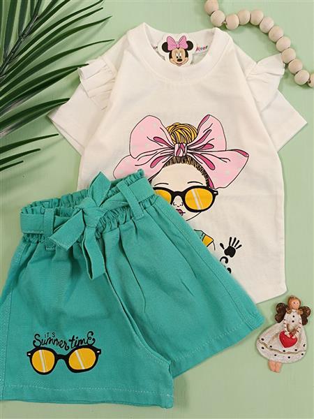 تیشرت شلوارک دختر summer time