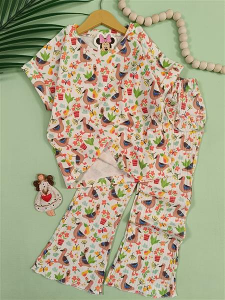تیشرت شلوار پنبه ای طرحدار