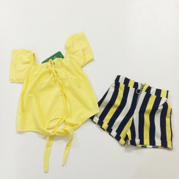 تاپ شلوارک گره ای راه راه