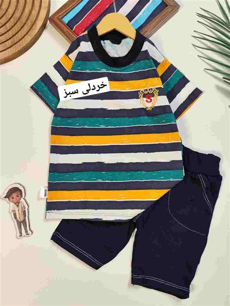 تیشرت شلوارک راه راه ساسان