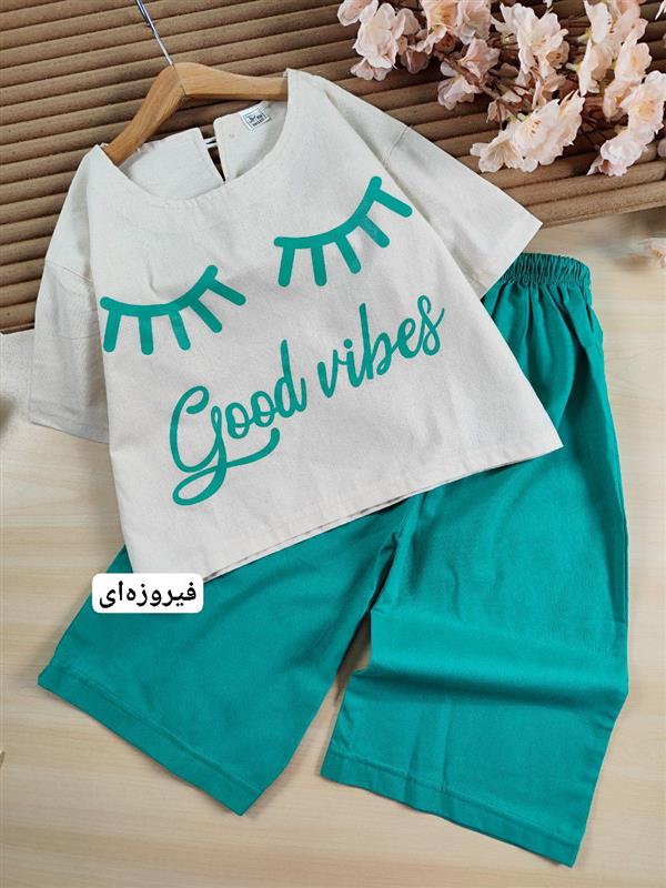 کراپ شلوار لنین good vibes