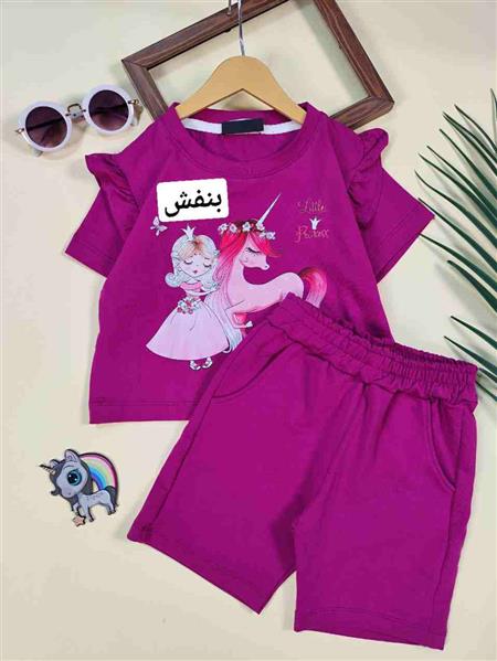 کراپ شلوارک دختر تکشاخ صورتی 