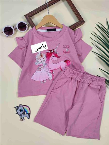 کراپ شلوارک دختر تکشاخ صورتی 
