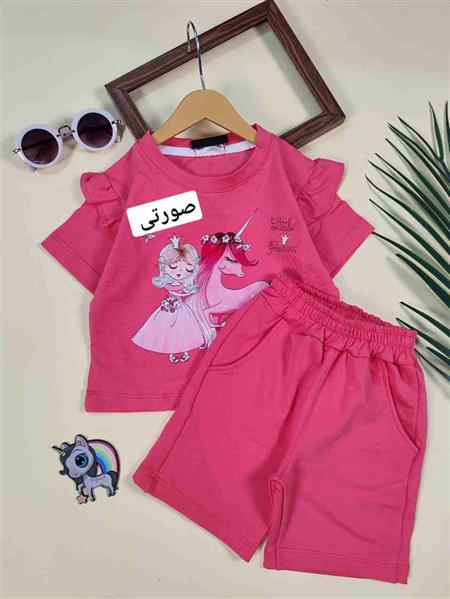 کراپ شلوارک دختر تکشاخ صورتی 