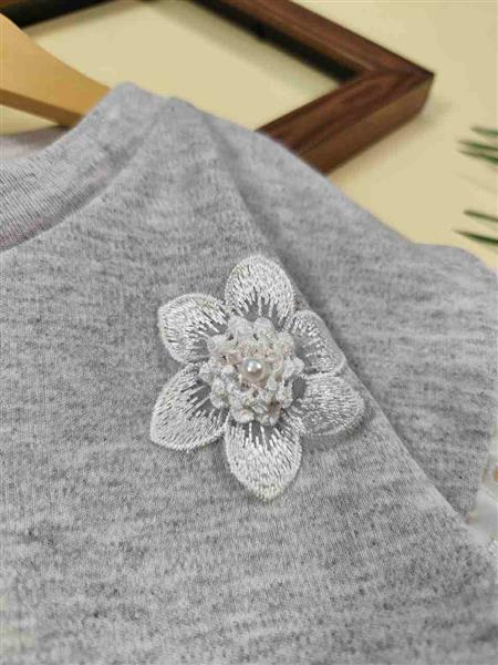 تاپ شورتک گیپوری گل یاس 