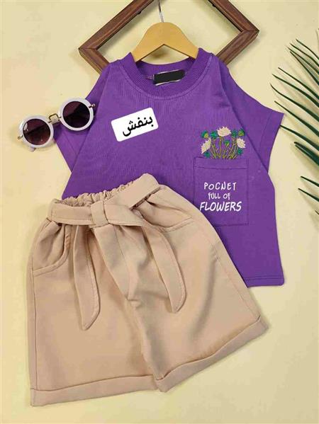 کراپ شلوار تک جیب flowers 