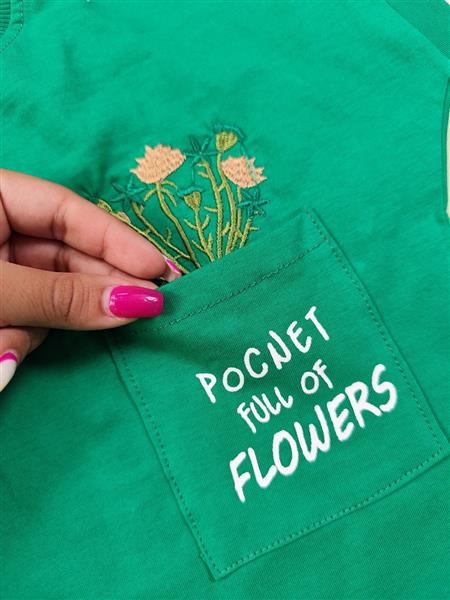 کراپ شلوار تک جیب flowers 