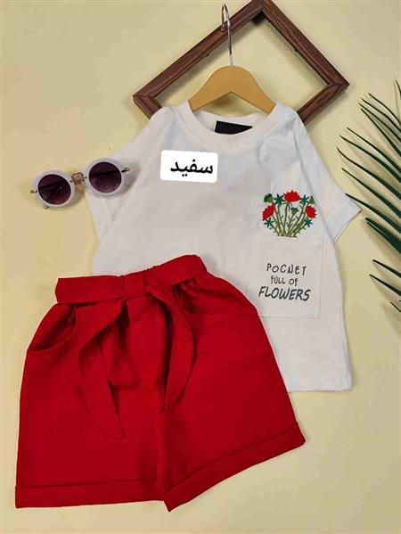 کراپ شلوار تک جیب flowers 