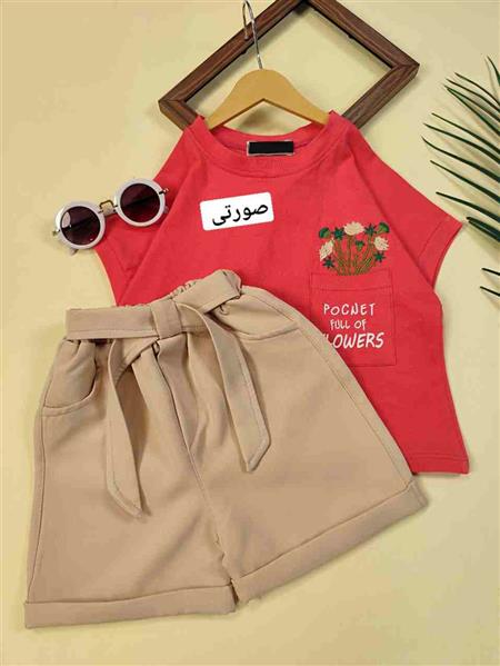 کراپ شلوار تک جیب flowers 