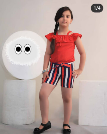 تاپ شورت راه راه یقه دلبری