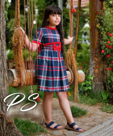 پیراهن چارخونه یقه چیندار
