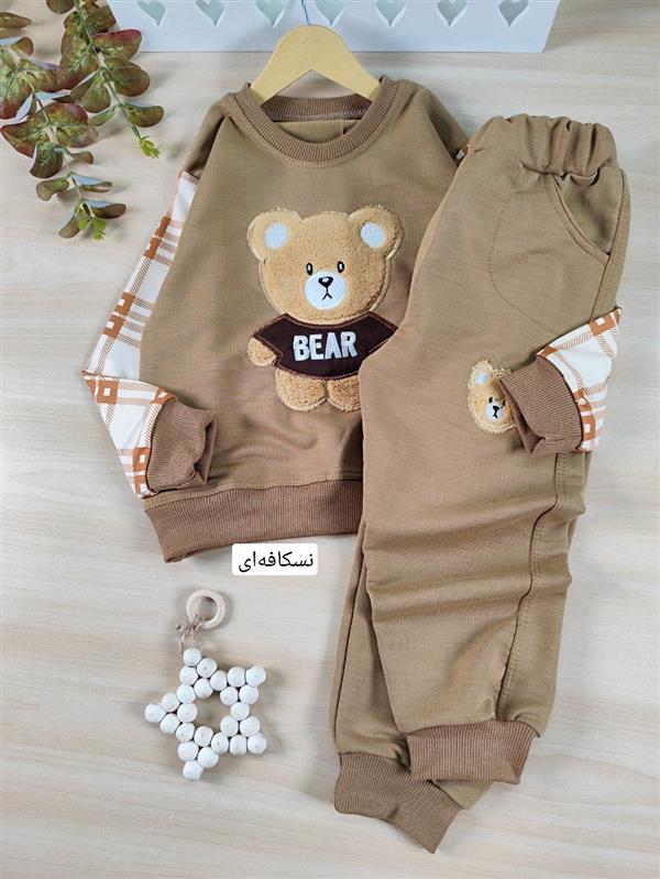 بلوز شلوار تدی بلوز قهوه‌ای 