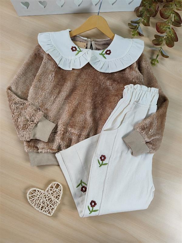 بلوز شلوار یقه گل 
