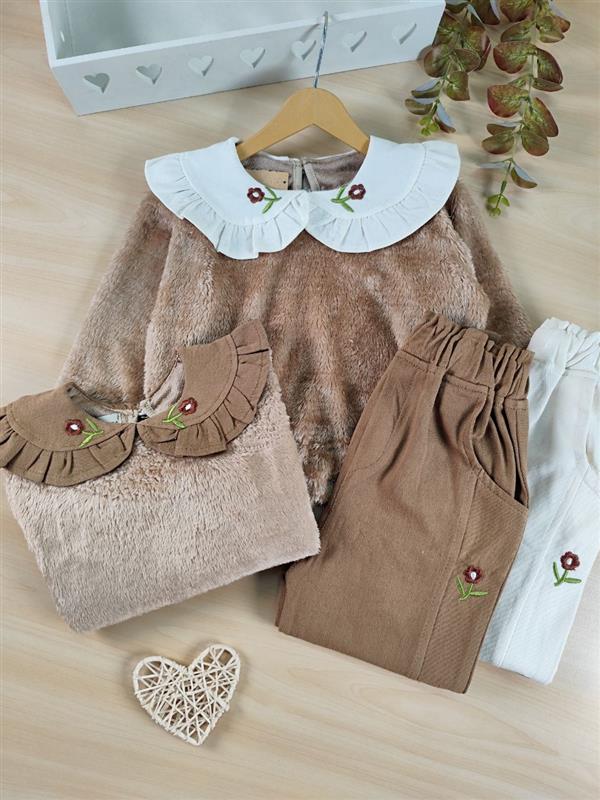 بلوز شلوار یقه گل 