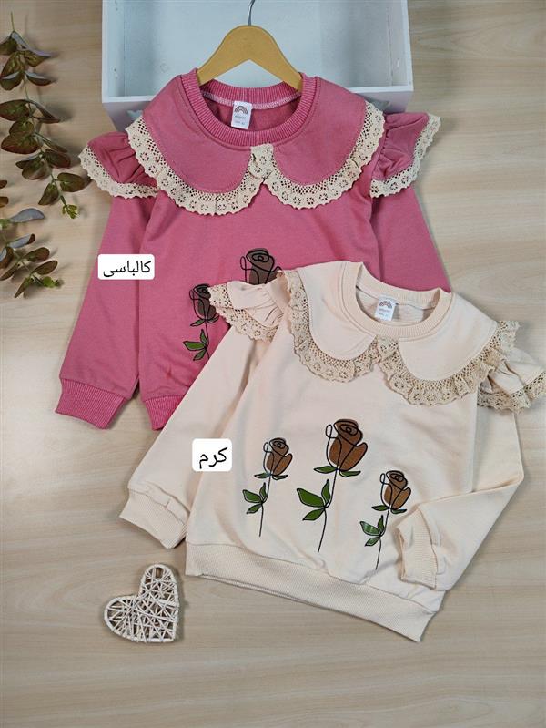 بلوز تک یقه گیپور سه گل 