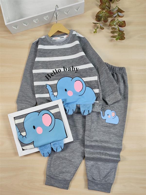 بلوز شلوار راه راه Hello baby 