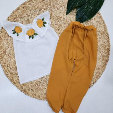 تاپ شلوار مجلسی سه گل رز
