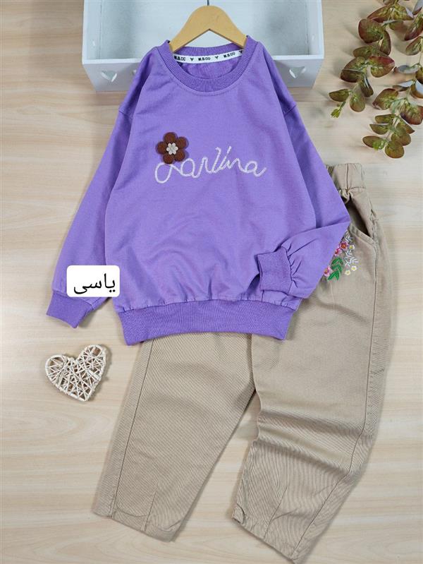 بلوز شلوار گل شکلاتی 