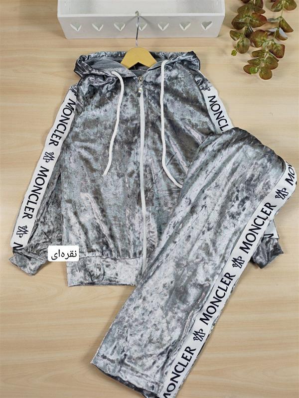 سویشرت شلوار مخمل نواری 