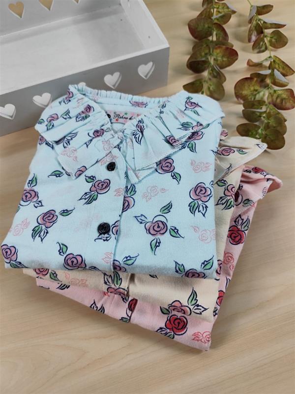 شومیز گل فانتزی چاپی 