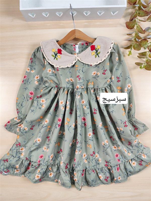 پیراهن یقه گلدوزی یاس 
