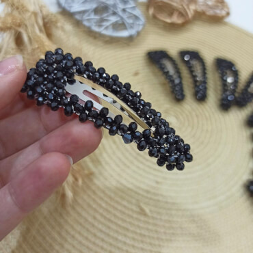 گیره مشکی کریستالی