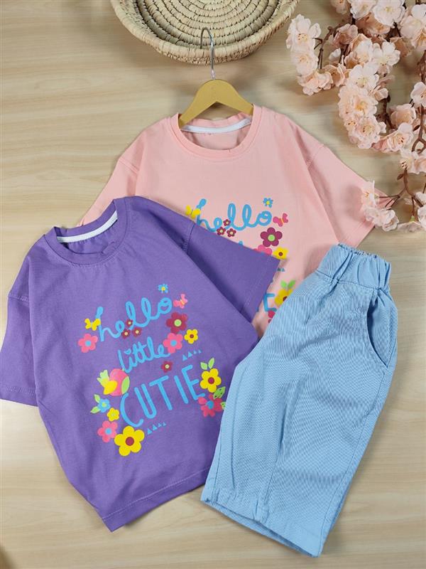 تیشرت شلوارک hello cute