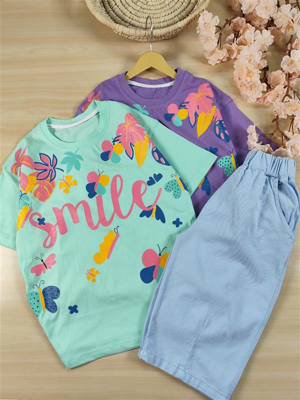 تیشرت شلوارک smile رنگی