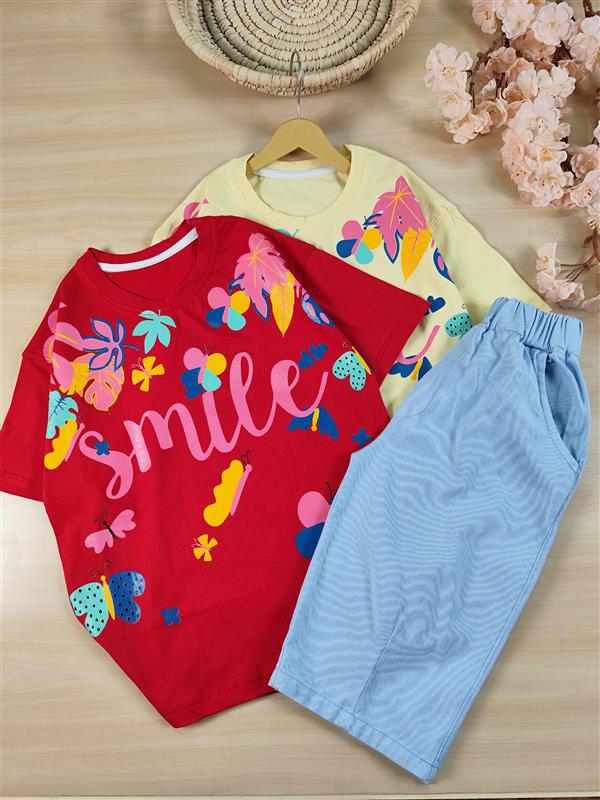 تیشرت شلوارک smile رنگی