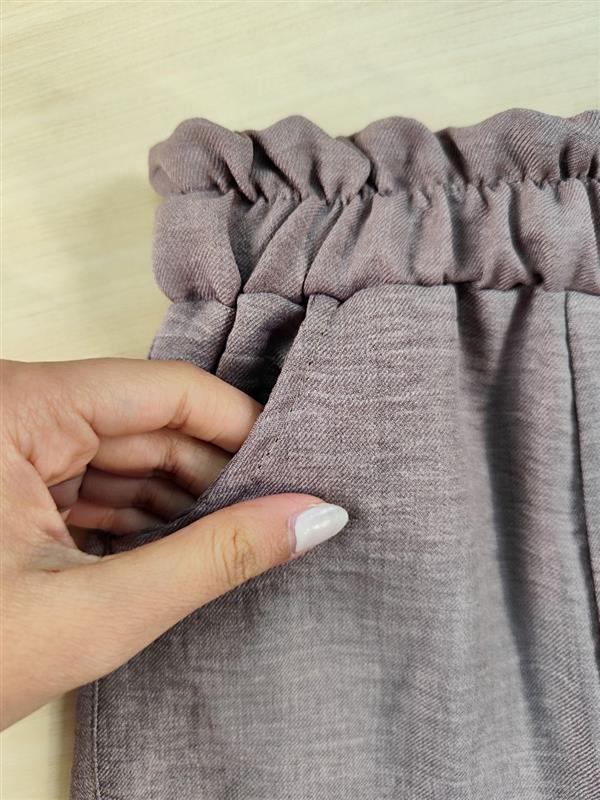 کراپ شلوارک گلدوزی جیب پارچه ای