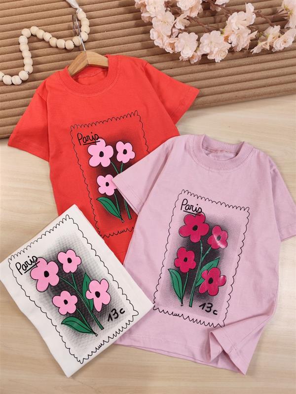تیشرت تک Paris flower