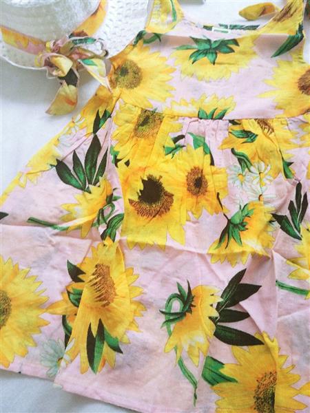 🌻ست پیراهن و کلاه آفتاب گردان🌻